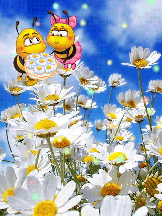 картинка анімація літо квіти бджоли