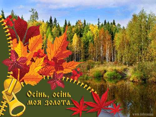 листівка анімація золота осінь