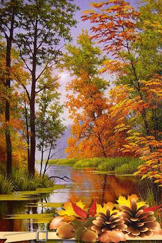 листівка анімація красива осінь