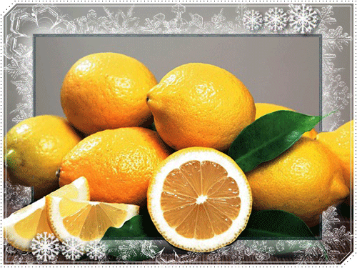 листівка анімація зимові фрукти лимони