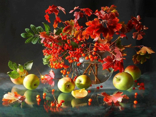 листівка анімація щедра осінь яблука