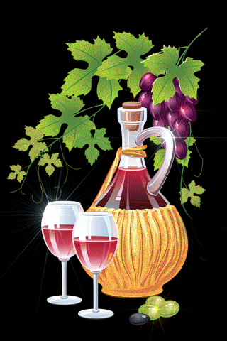 картинка анімація рожевий виноград вино