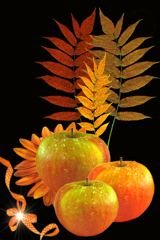 картинка анімація осінні яблука