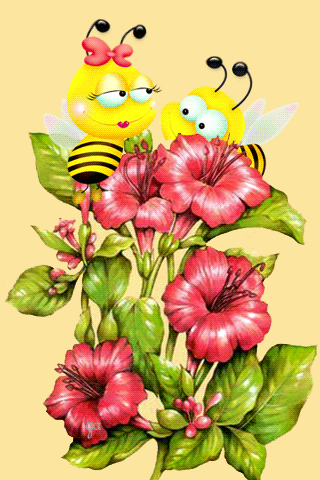 картинка анімація добре літо бджоли квіти мірабіліс