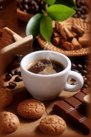 картинка анімація кава печево шоколад