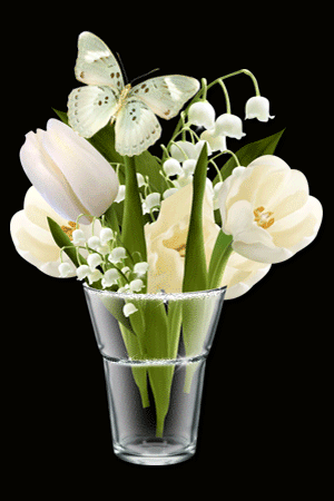 картинка анімація весняні квіти тюльпани конвалії