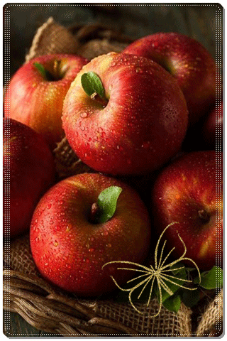 картинка анімація осінні яблука