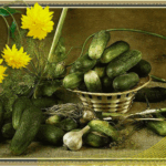 листівка анімація огірки жовті квіти